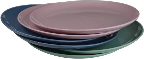 Piatti in Plastica Grande, 6 Pezzi, Φ23cm, 3 Colori, Piatti per Bambini, Riciclabili - Senza BPA! (23 cm Piatti)