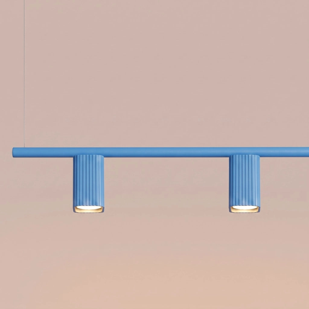 Lampadario RAYO 4 azzurro