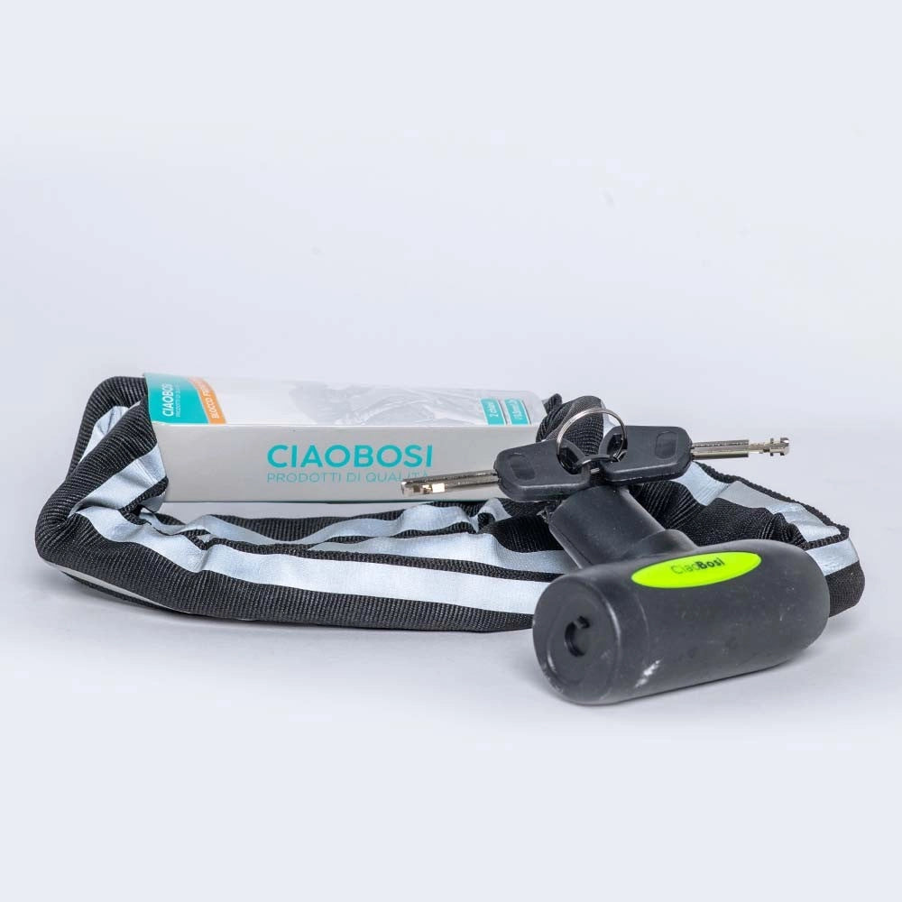 Trade Shop - Catena Sicurezza Antifurto Lucchetto Bicicletta Scooter Rivestita Tessuto Cx-9564 -