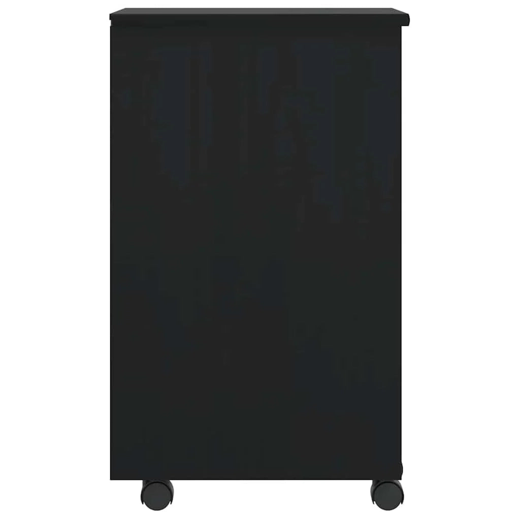 Armadio a rotelle con cassetti ampio spazio di archiviazione 34 x 39 x 65,5 cm legno di pino nero 02_0057659