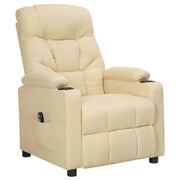 Poltrona Elettrica Reclinabile Crema in Tessuto 3098824