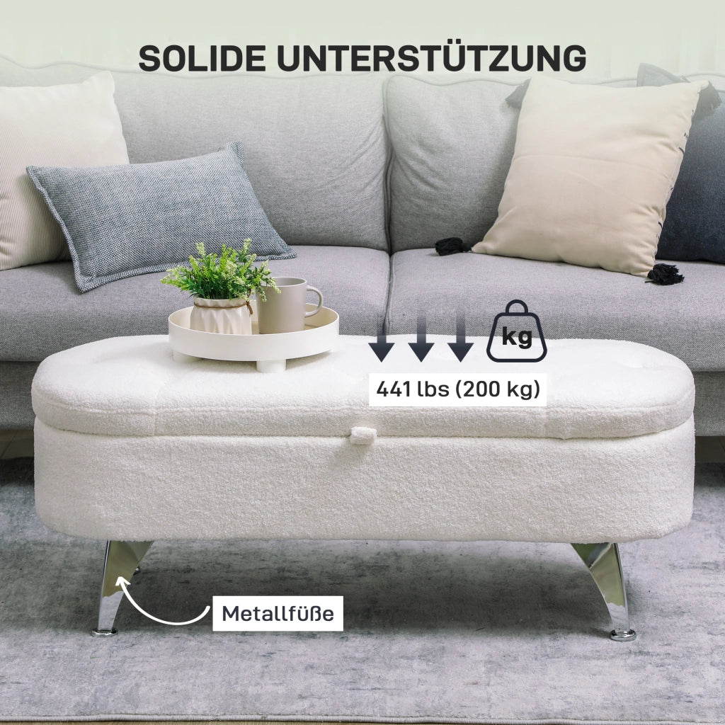 Cassettiera con coperchio e gambe in metallo ¨C zephmum ¨C bianco