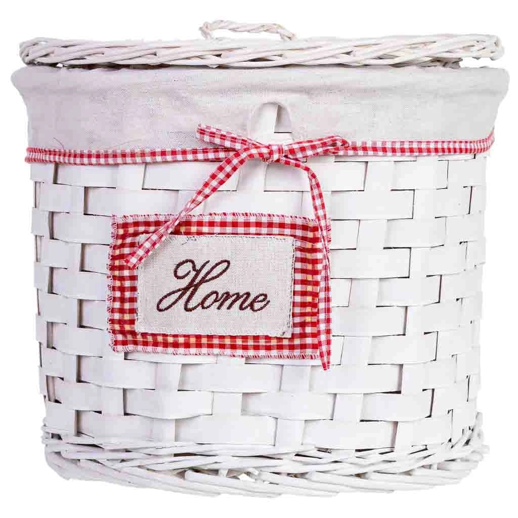 Cesto portabiancheria in vimini grigio 35x35x29h cm