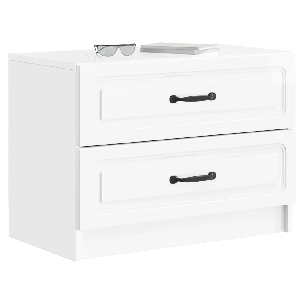 Armadio da Notte con cassetto Bianco Lucido 62 x 34,5 x 44,5 cm