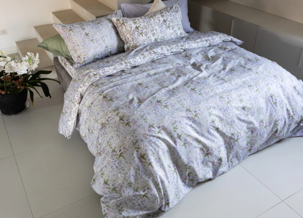 Copripiumino Doubleface In 100% Cotone Modello Les Uniques Dis. 2513 - Matrimoniale - Grigio 133