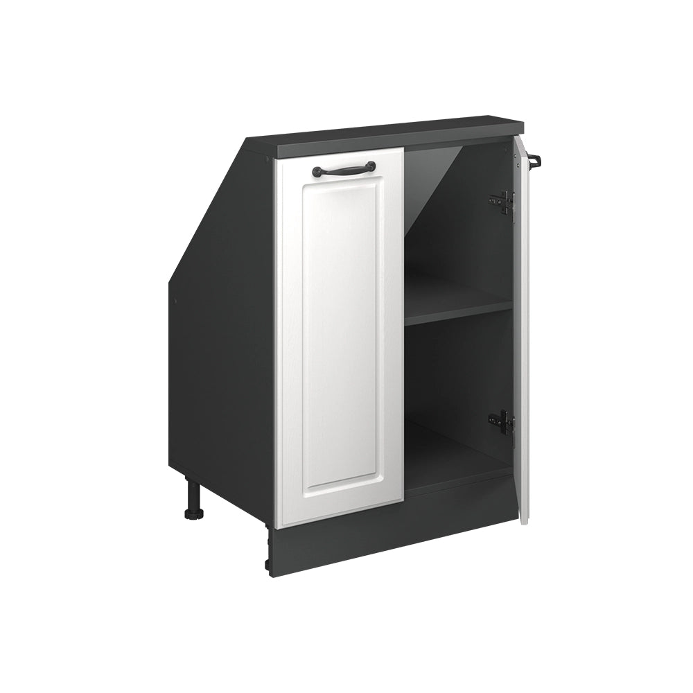 Mobile sottotetto Rion Bianco rustico/Antracite con 2 porte Vicco
