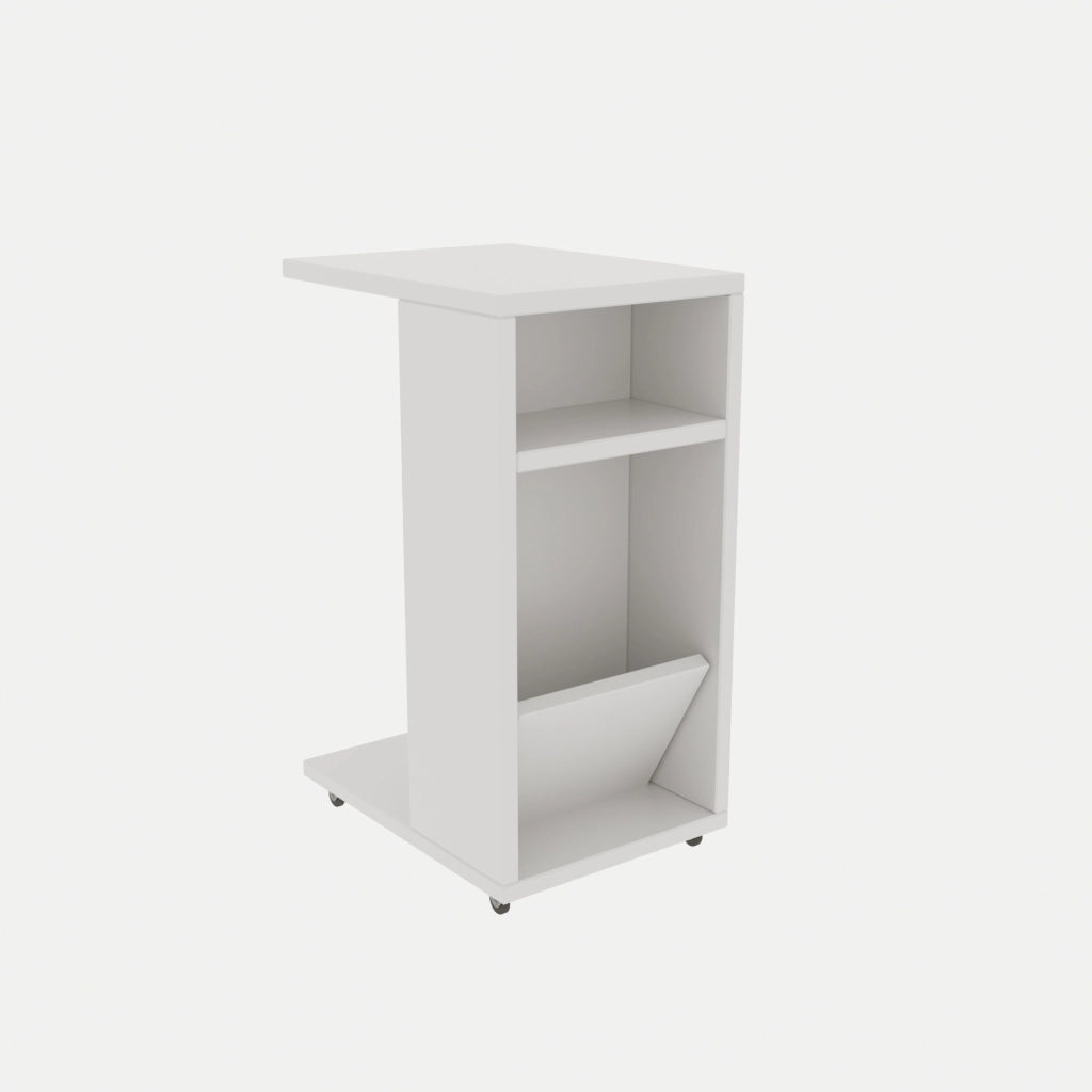 Tavolino laterale in legno "Filinta" - 30 x 40 x 63 cm - Bianco