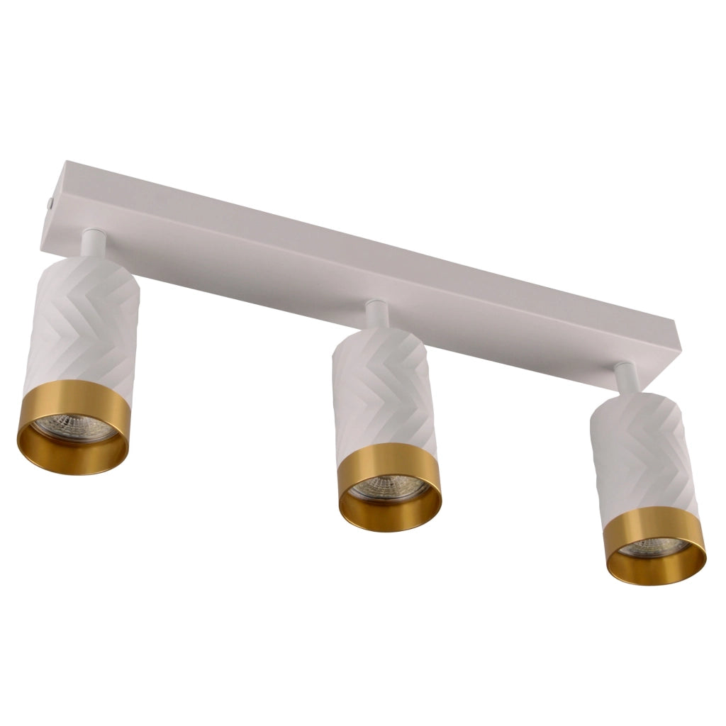 Plafoniera/Applique 3 luci bianco oro GU10 Arras Polux