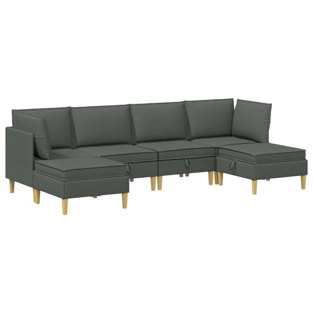 Set di divani modulari con spazio di archiviazione 6 pcs