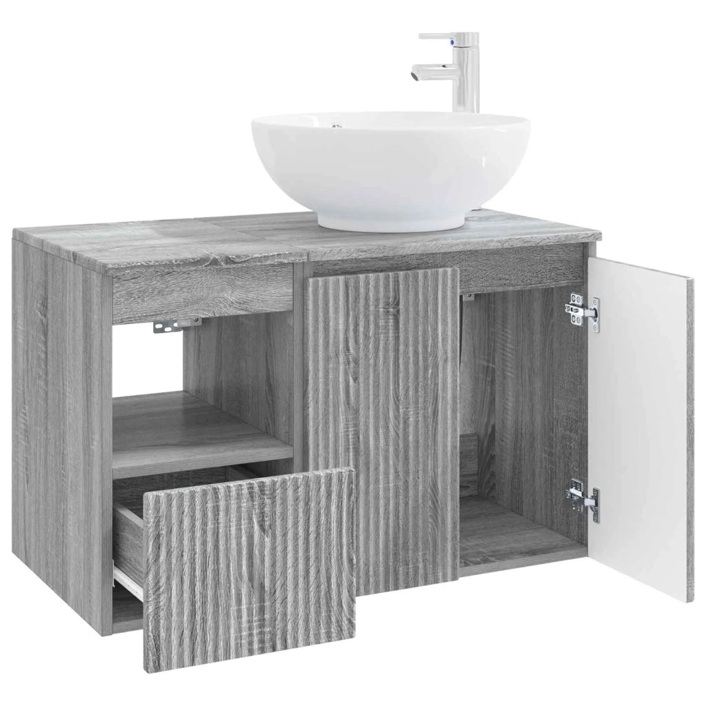 Set di mobili per il bagno 2 pz Sonoma grigio 3404090