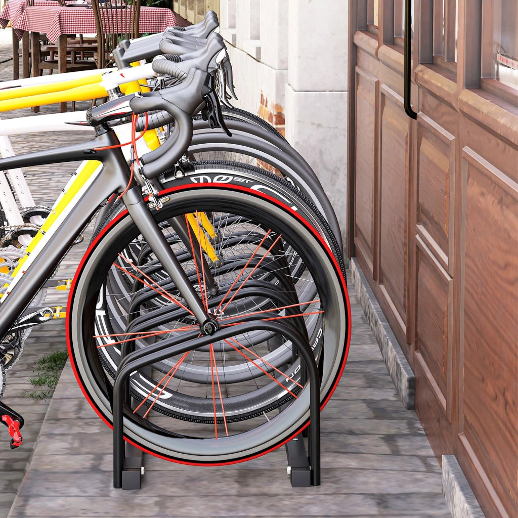 Portabiciclette per 6 Biciclette ¨C Minimal ¨C Acciaio Nero 179x33x27 cm
