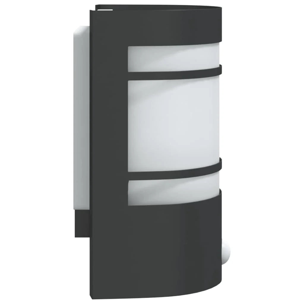 Set di 2 applique da esterno con sensore di movimento 14 x 11 x 20,5 cm acciaio inox nero 02_0056612