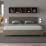 Letto imbottito Matrimoniale 180x210 cm Adele - Similpelle,Senza rete,Cappuccino