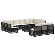 Set Divano da Giardino 14 pcs Nero polyrattan 3435865