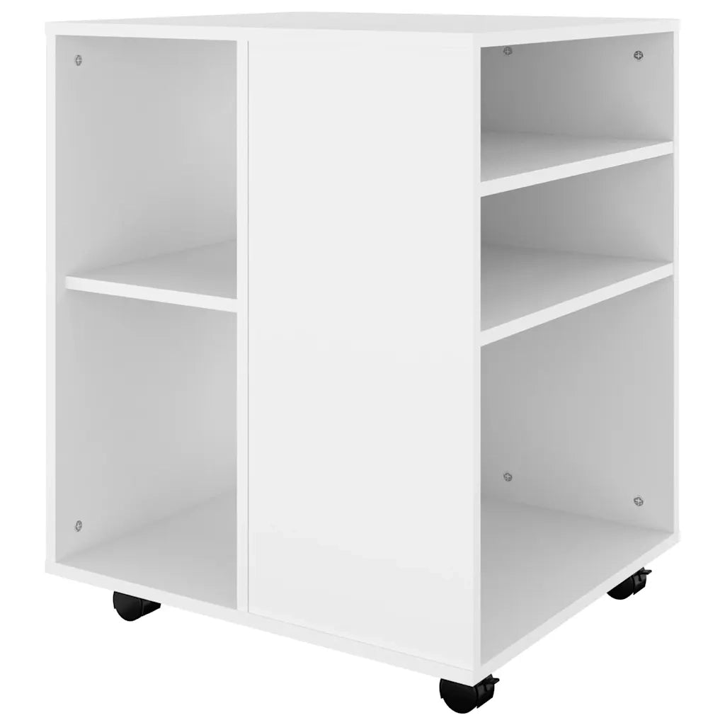 Mobiletto con Ruote Bianco 60x53x72 cm in Legno Multistrato