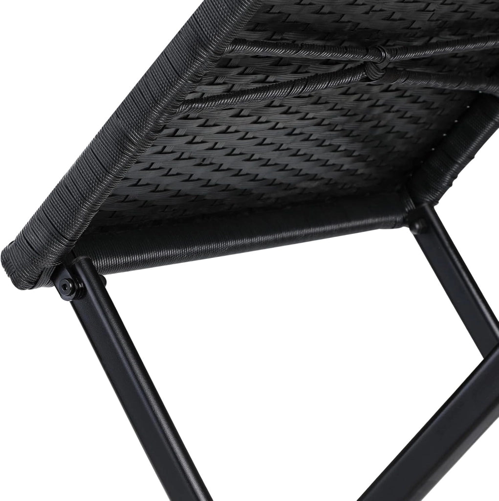 ® Set di 2 Sgabelli Pieghevoli in Polyrattan Max Carico 75 kg 44x40x44cm Giardino Terrazza Balcone Campeggio