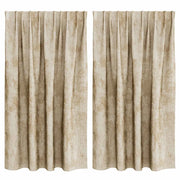 Tende in Velluto con tende 2 pz Crema 140 x 140 cm Velluto
