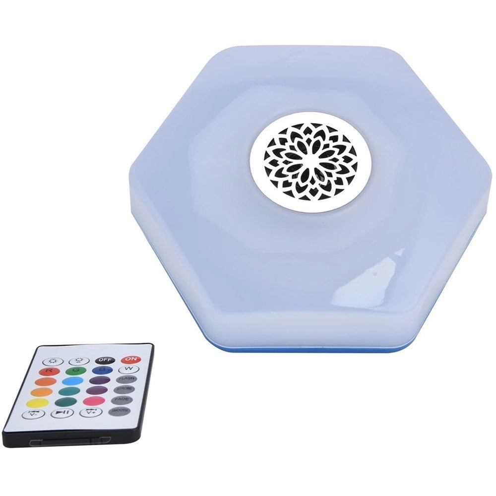 Trade Shop - Luce E27 Led Bluetooth Altoparlante Forma Disco Volante Colorato Rgbw Telecomando -
