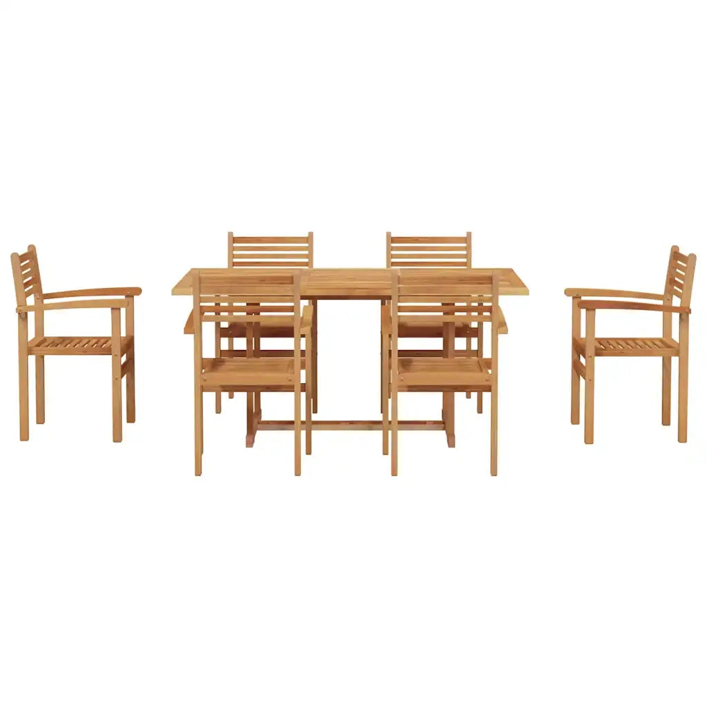 Set da Pranzo per Giardino 7 pcs Naturale 3375775