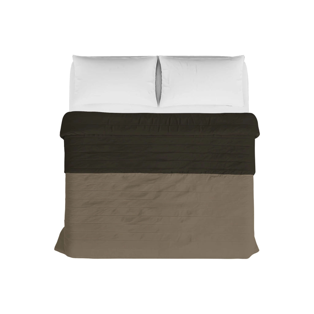 Trapuntino Estivo Double Face Effetto Water Washed Singolo 170x250 cm in Poliestere Nocciola e Marrone