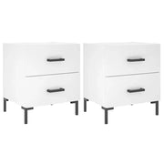 Set di 2 Comodini | Armadio da Notte | Mobiletto da notte Bianchi 40x35x47,5 cm in Legno Multistrato