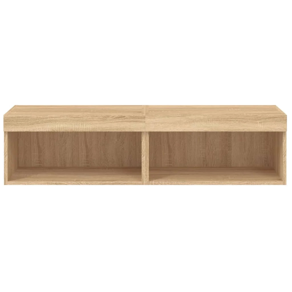 Mobile TV multimediale mensola TV credenza mobile TV per sala da pranzo soggiorno camera da letto con luci LED 2 pezzi rovere Sonoma 60 x 30 x 30 cm marrone 02_0028877