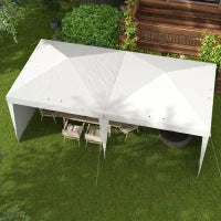 Tenda da Ricezione, Gazebo Pieghevole 6x3m con Pareti Laterali, Altezza Regolabile con Borsa da Trasporto con Ruote, Bianco