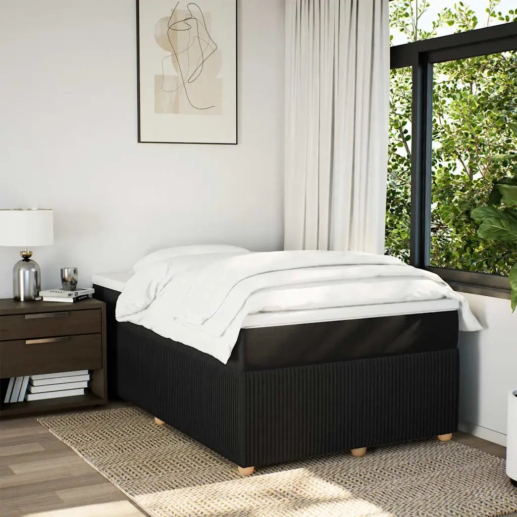 Giroletto a Molle con Materasso Nero 120x200 cm in Tessuto