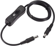 Cavo di alimentazione con interruttore - 5,5 mm x 2,1 mm connettore - Cavo di estensione 1 m nero - Adatto per lampade da scrivania a led e strisce led - Ideale per...