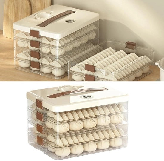 Scatola di conservazione per accessori da cucina - 4 strati - trasparente - ideale per picnic e trasporti - leggera e spaziale.