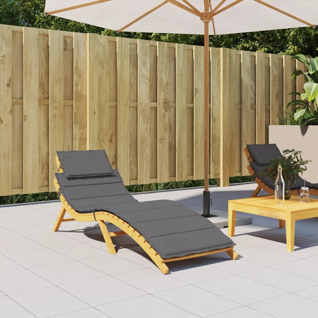 Cuscino per Lettino Antracite 186x58x4 cm in Tessuto Oxford 314158