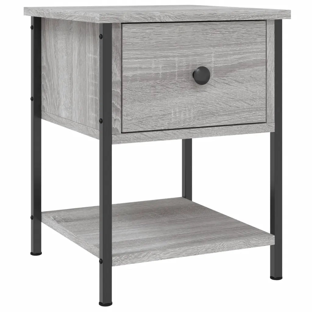 Set di 2 Comodini | Armadio da Notte | Mobiletto da notte Grigio Sonoma 34x35,5x45 cm in Legno Multistrato