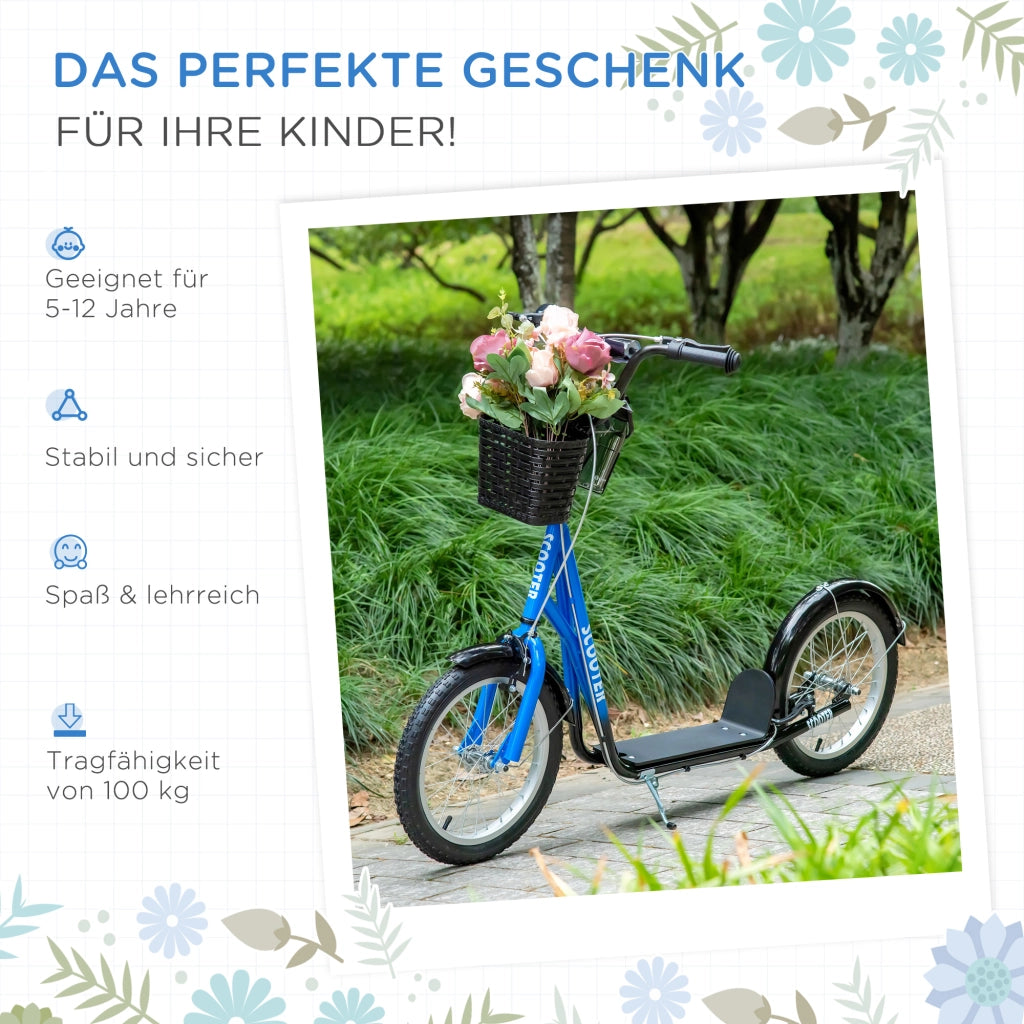 Scooter per Bambini ¨C zephmum ¨C Regolabile, Blu e Nero