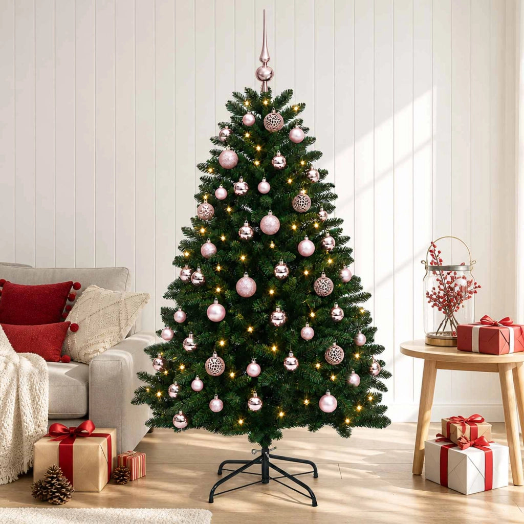 Albero di Natale artificiale verde medio con palline 180 cm 3466743