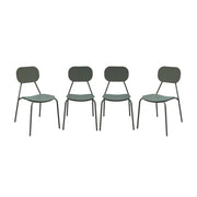Set 4 sedie da giardino in alluminio, verde kaki