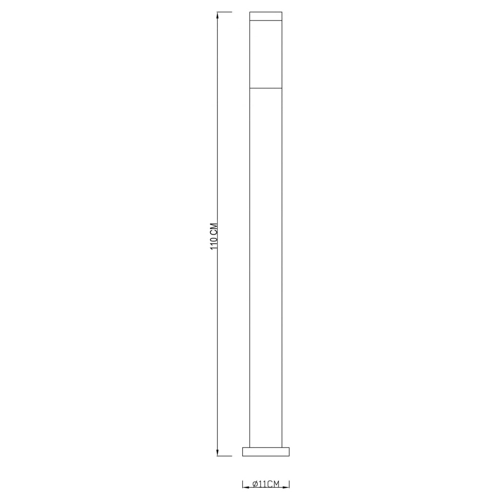 NOVA Lampione LED E27 acciaio palo esterno sensore movimento luce giardino sentiero viale cortile 230V 110cm CON SENSORE