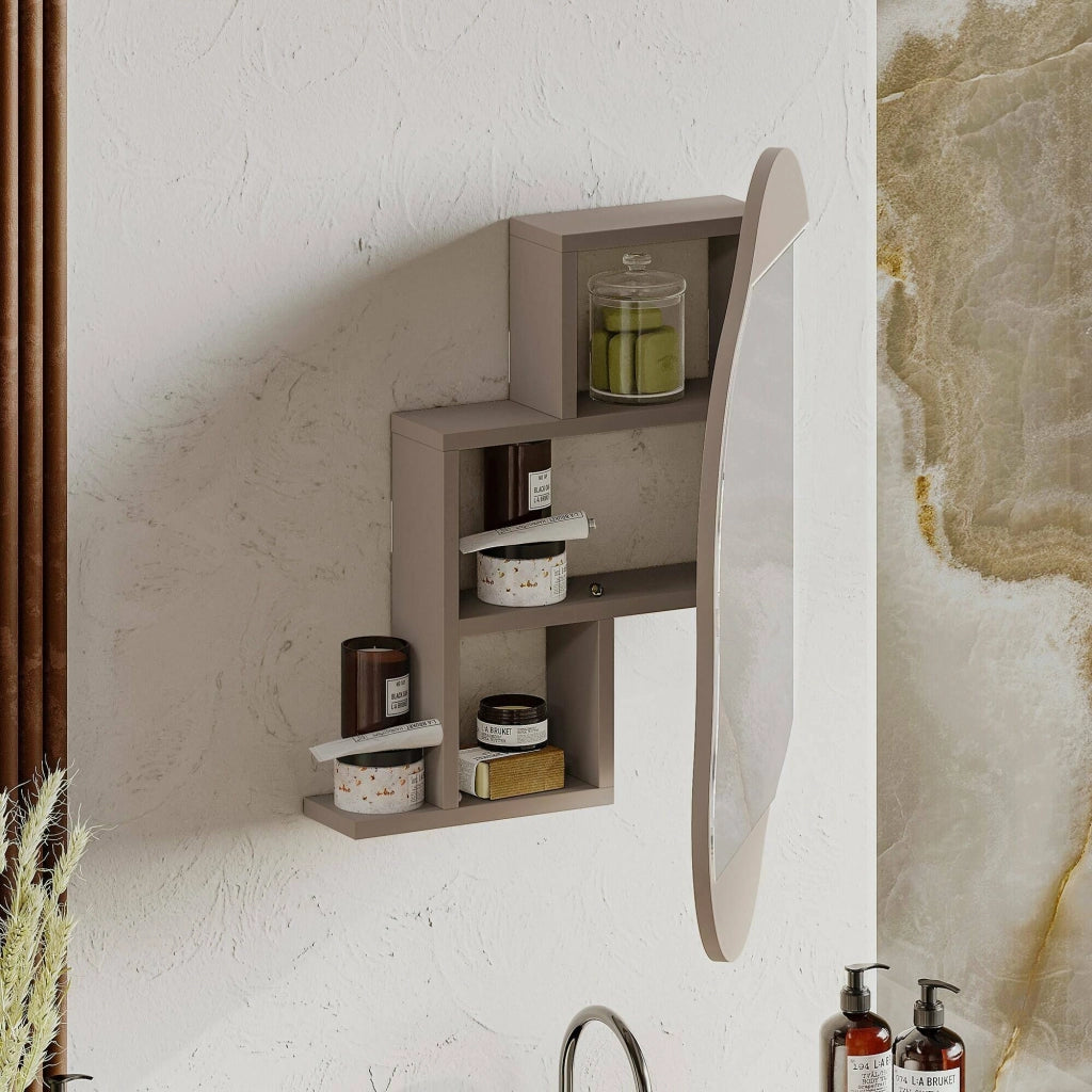 Asterisco, Specchio Materiale Struttura in Vetro, 60x75h cm Beige