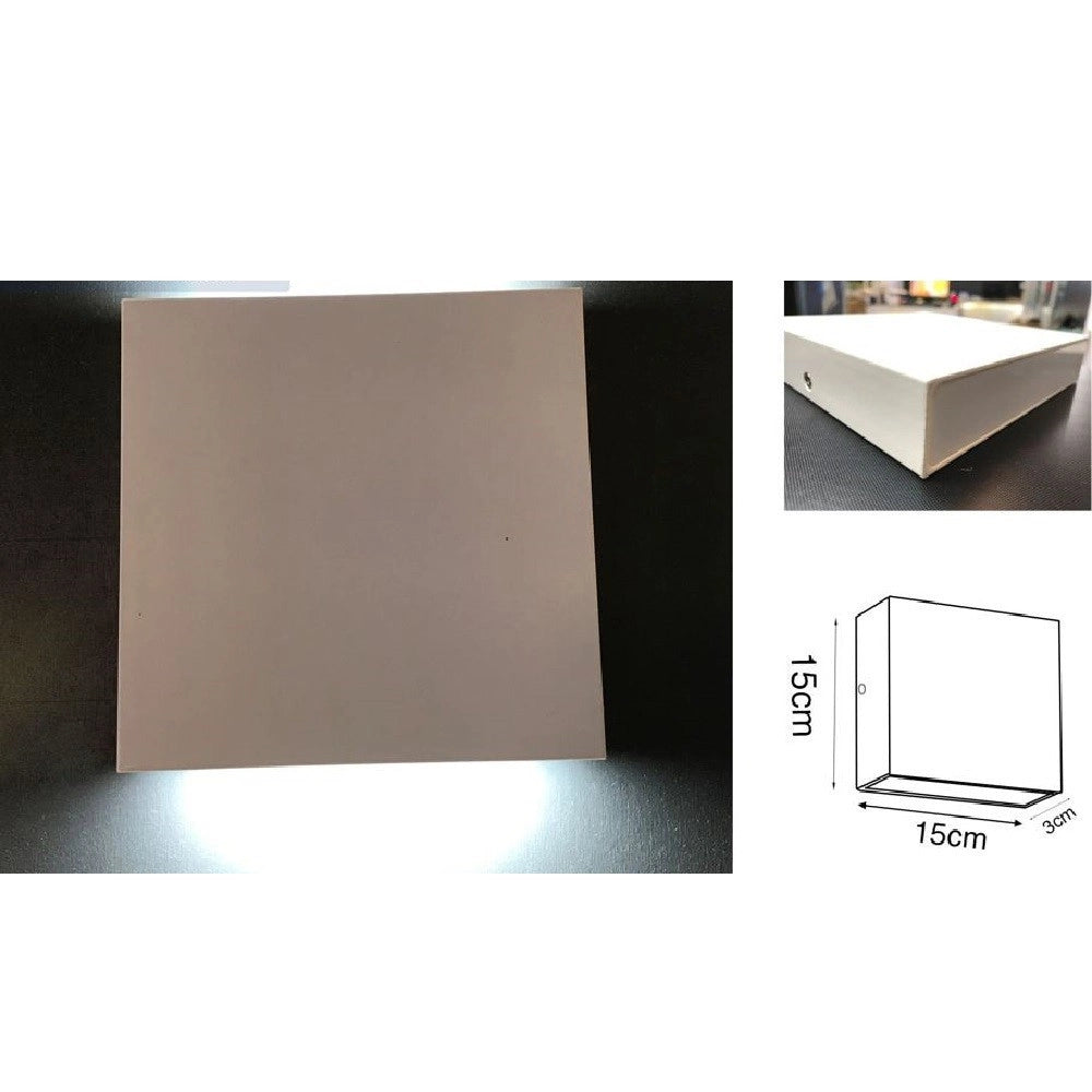 Trade Shop - Applique Led Quadrata 12w Slim Biemissione Luminosa Luce 4000k 3000k 6500k Xc9044 -
