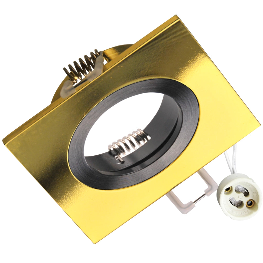 Faretto incasso quadrato oro/nero GU10 Polux FEBE 323378