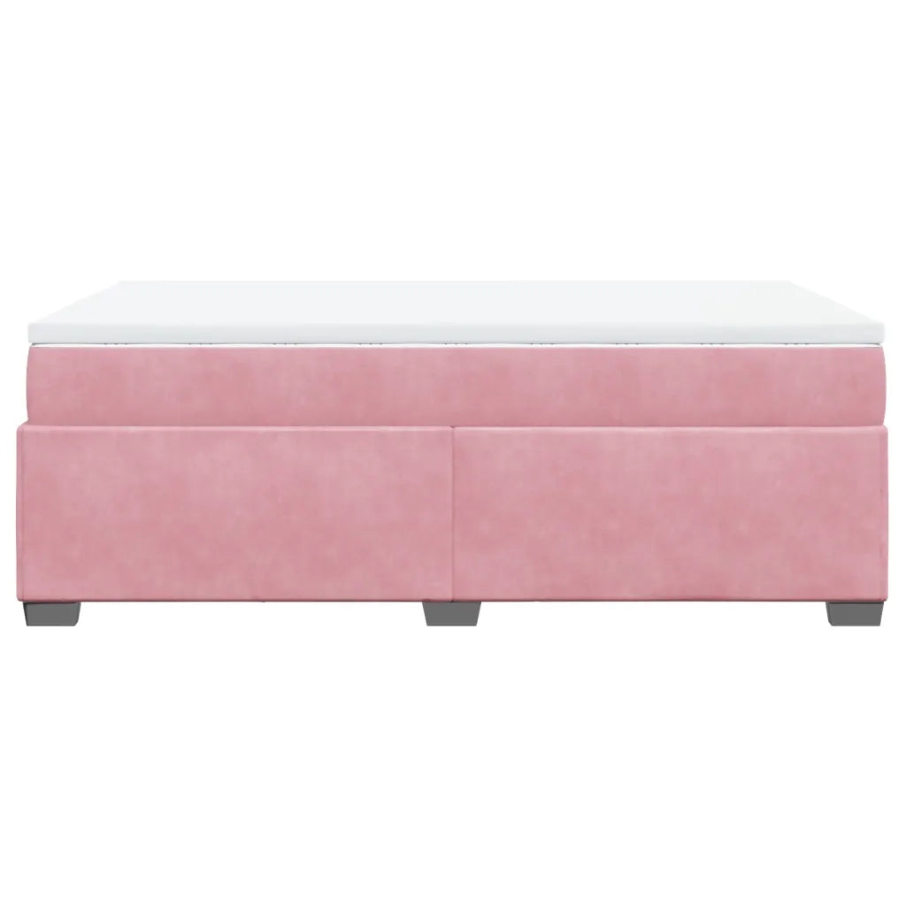 Giroletto a Molle con Materasso Rosa 120x200 cm in Velluto