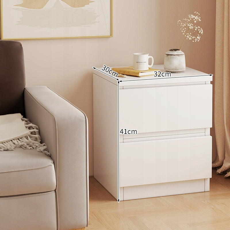 Comodino per camera da letto, soggiorno, camera da letto, armadio con cassetti, bianco, loft