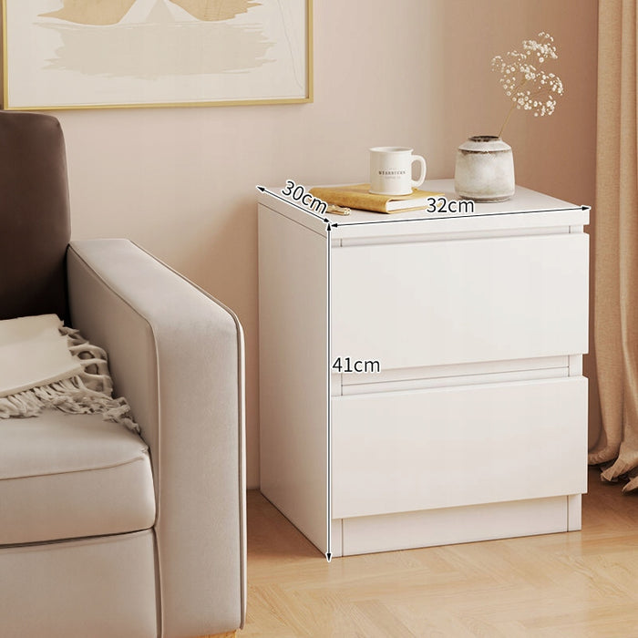 Comodino per camera da letto, soggiorno, camera da letto, armadio con cassetti, bianco, loft