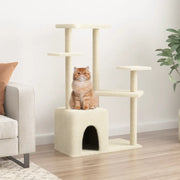 Albero per Gatti con Tiragraffi in Sisal Crema 107,5 cm