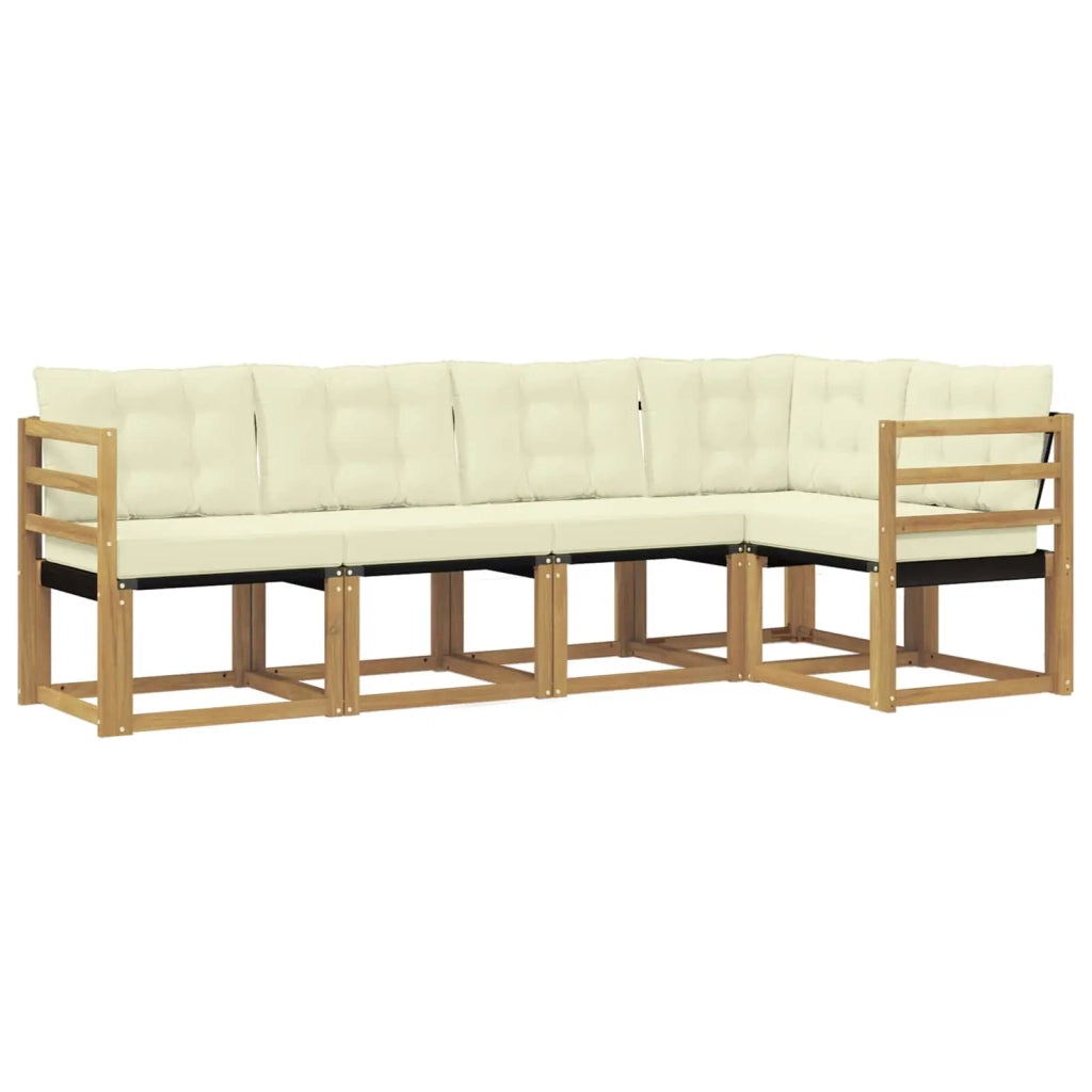 Set di divani da esterno 5 pz Bianco e Crema 3389464