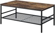 Tavolino da salotto Fyrk, Rovere Goldkraft/nero, 106 x 60 cm con ripiano, adatto per riporre riviste e telecomandi