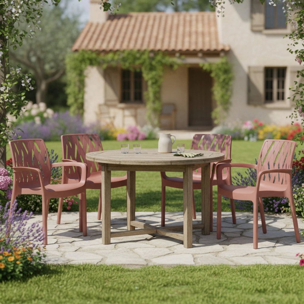 Rumley, Sedia da Esterno 4 Sedie Made in Italy, Marrone Terracotta