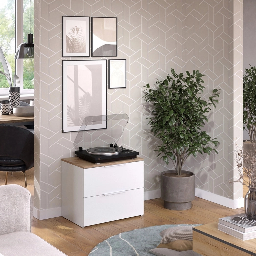 Vicco Cassettiera Bianco/Sonoma 40 x 50 cm con porta