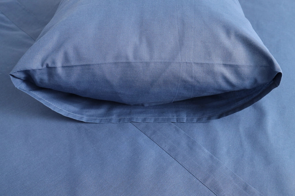 Sarisa, set Completo Letto Matrimoniale in Policotone, blu Mare
