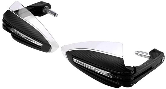Manutenzione off-road per motocicletta - Protezione per manubrio - Fari LED - Adattamento universale - Nero - Protezione per leva del freno - Adatto per manubrio 7/8 pollici - Incluso...