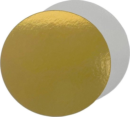 Piastre di torta decorative a forma rotonda in cartone - 10 piastre - oro argento - 15cm di diametro